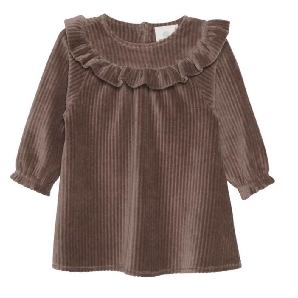 ENFANT EUC Neutral Brown Velour Corduroy Dress